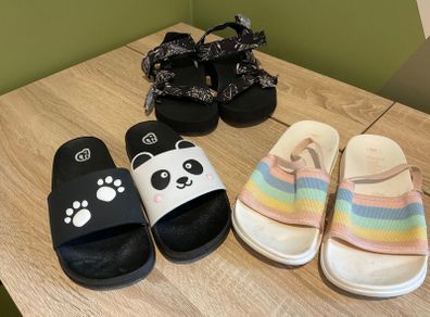 Girls shoes bundle Sandals Flip Flops Zara Panda 3 35