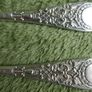 Antique 1800s Silver Plated Very Decorative Floral Silver Plate Butter Knifes Image 8