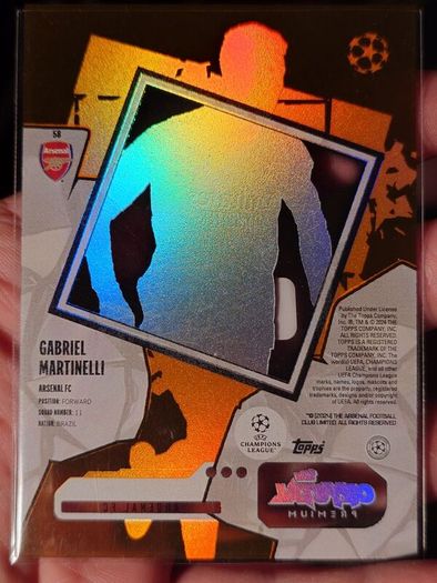 Gabriel Martinelli Arsenal Topps crystal premium