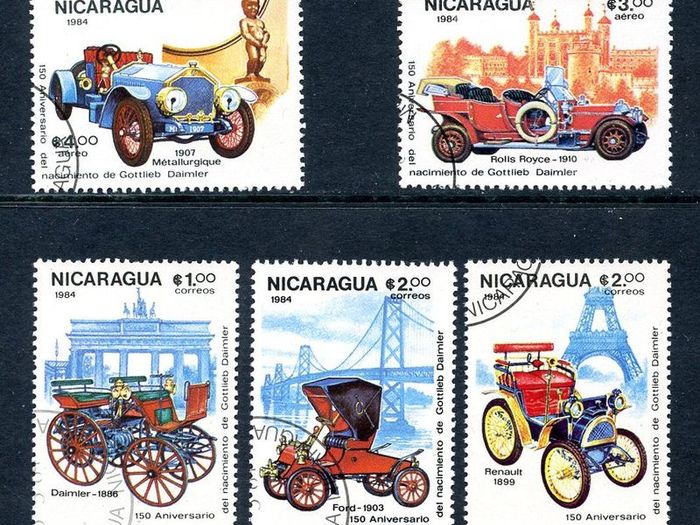Nicaragua 1984 - Cars - Complete Set - Cancelled to Order