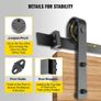 Barn Door Hardware Kit Barn Door Kit 14 Ft Carbon Steel For Double Doors Image 2