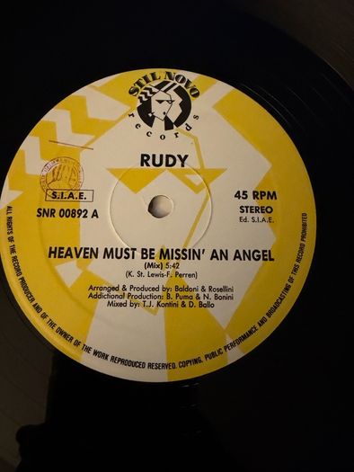 Rudy Heaven Must Be Missin An Angel 1992 Italian 12 inch Eurobeat Hi-NRG