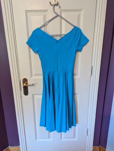 Blue off shoulder dress