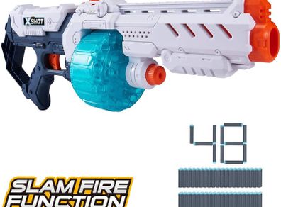 Turbo Fire Foam Dart Blaster, Grey/Blue-Plain Brown Box
