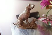 Brass Dog and Puppies
