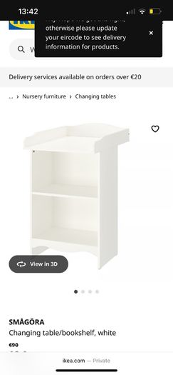 Smagora changing table/book shelf