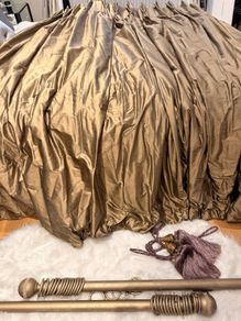 Champagne gold silk curtains