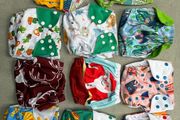Reusable Pocket Cloth Nappies  9 2 Wraps One Size