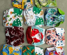 Reusable Pocket Cloth Nappies  9 2 Wraps One Size