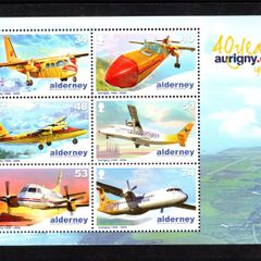 2008 Alderney 40th Anniversary of Aurigny Air Service Commemorative Stamp Miniature Sheet Mint Never Hinged (MNH)