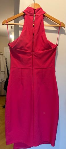 Lipsy Pink Cross.  Front Halter Neck Midi Dress    Size 10 (Excellent Condition)