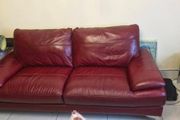 red leather 3 seater sofa