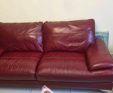 red leather 3 seater sofa