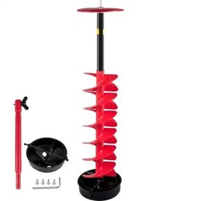 Ice Drill Auger, 8\" Diameter Nylon Ice Auger, 39\" Length Ice Auger Bit,Auger Drill with 11.8\" Extension Rod,Auger Bit with Drill Adapter,Top Plate & Blade Guard for Ice Fishing Ice Burrowing