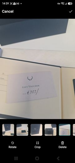 Powerscourt Gift Voucher - value 707 eur sell for 650