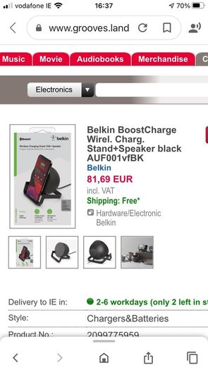 wireless phone charger stand with 10w speaker Brand New