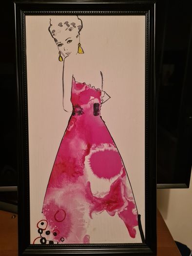 Lady in Pink Dress Print