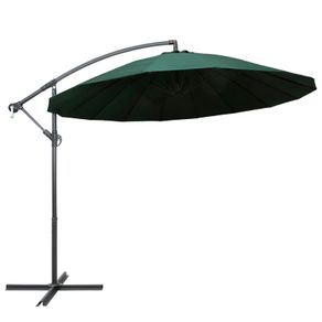 Hanging Parasol Green 3 m Aluminium Pole