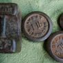 Vintage Old Handmade Rustic Iron Weight Measurement Seer Scale Rare 4 Piece Image 10