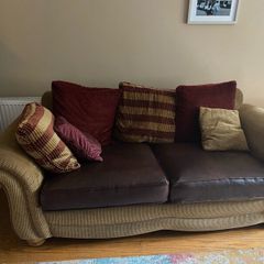 Free. Must collect. Couch and armchair.
