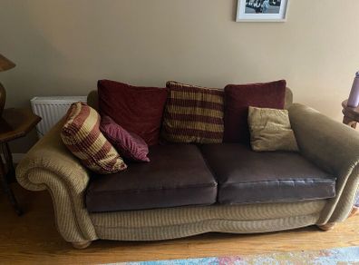 Free. Must collect. Couch and armchair.