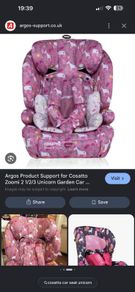 Cosatto car seat unicorns