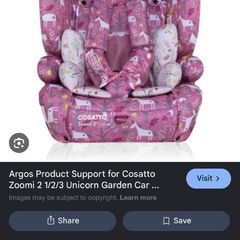 Cosatto car seat unicorns
