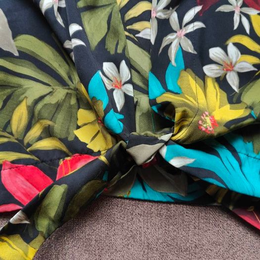 Multi Floral Wrap Long Sleeve Top   Stradivarius, Size M