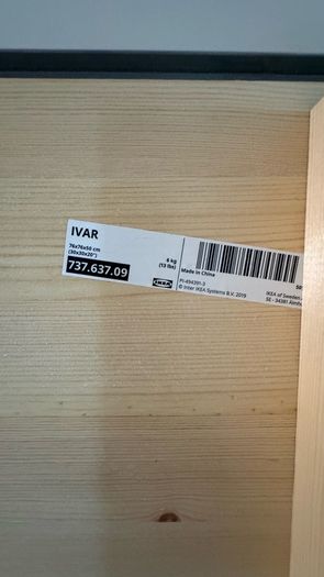 NEW IVAR Corner shelf, pine, 76x76x50 cm
