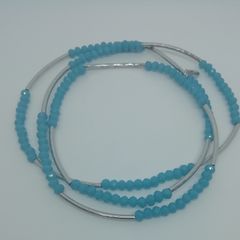 Chrysalis Integrity Aqua Stretch Beaded Bracelet Or Can Be Worn As A Necklace CAN POST