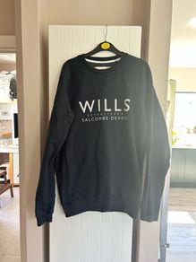 Jack Wills navy round neck printed jumper