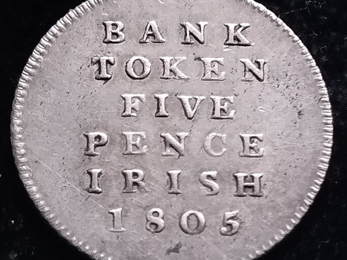 #426 - Ireland - 1805 - 5 Pence - Silver - Bank Token