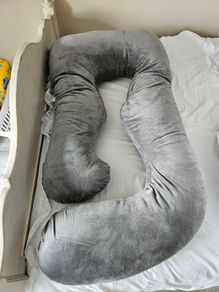 Large Full Body Pregnancy Pillow - Grey - Excellent Condition