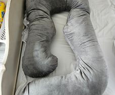 Large Full Body Pregnancy Pillow - Grey - Excellent Condition