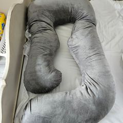 Large Full Body Pregnancy Pillow - Grey - Excellent Condition