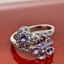 Silver ring with Tanzanites Image 4
