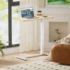 Adjustable Bedside Table with Swivel Hidden Wheels 70x40cm