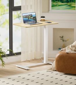 Adjustable Bedside Table with Swivel Hidden Wheels 70x40cm