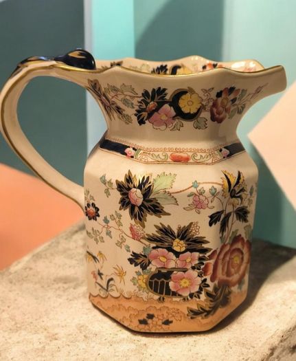 Huge Antique Masons Ironstone Mandarin Fenton Hydra Jug