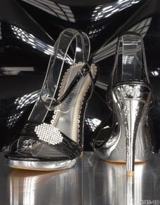 silver black heels size 36 39 40
