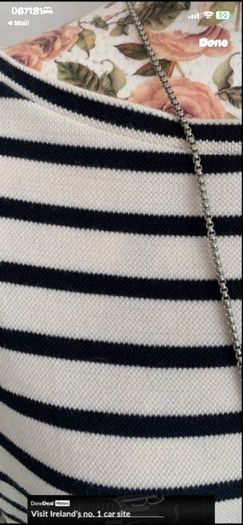 dress striped cream & navy dress size 12 street one brand
