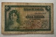 Spain 5 Peseta 1935 Banknote
