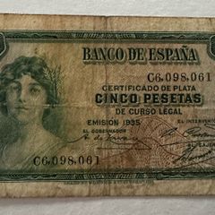 Spain 5 Peseta 1935 Banknote