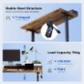 Electric Adjustable Height Desk, with 2 Fabric Drawers, 120x60cm 72-116cm Height, Stable Sit-Stand Standing Desk w. 2 Memory Buttons, Computer Desk for Home Office, 2 pcs Desktops, Brown Image 5