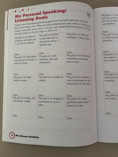 My Literacy Portfolio, 3rd Class Primary School