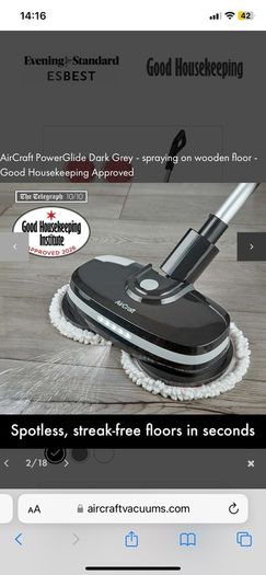 AirCraft PowerGlide Cordless Hard Floor Cleaner  - Cleaning And Buffering Around 20 Square Metres Per Minute
