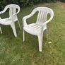 2 x White Plastic Garden Chairs Image 2