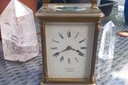 C Packer and Co of Regent Street, London, French interior, antique carriage clock, D18 reg post 15e