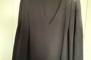 Mat Black Blouse with Gold Buttons Size 18