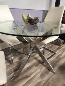 Glass Dining Table and Chair Set